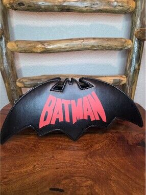 Batman Shaped Black Faux Leather Bag